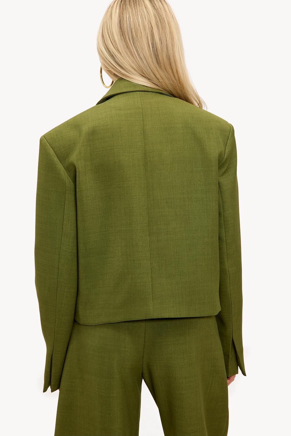 Blazer Cropped - Donkergroen